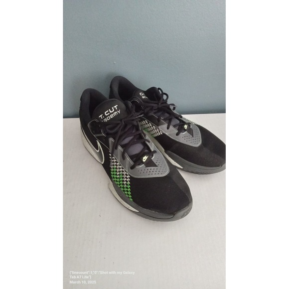 Nike G.T. Cut Academy Basketball Shoes Black Green‎ Grey FB2599-001 Mens Low Top main image 7